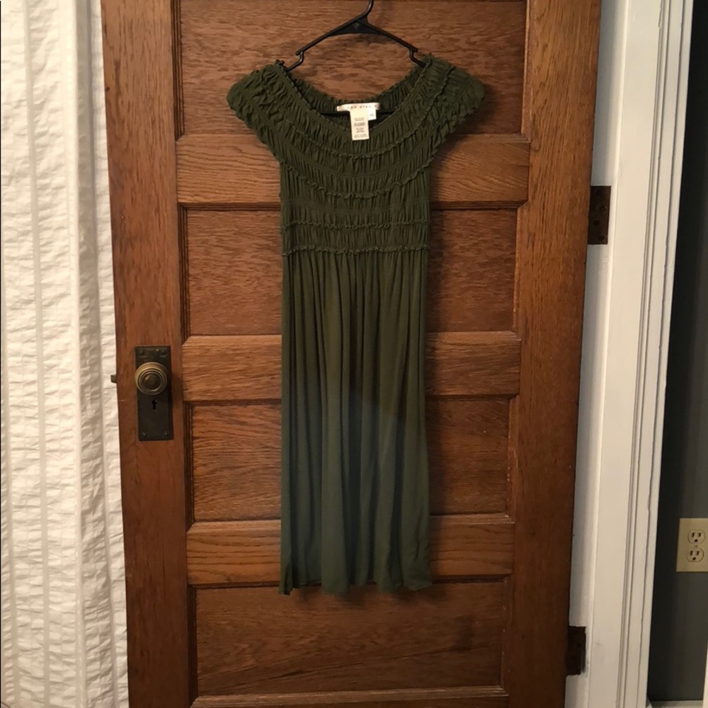 Army green stretchy dress